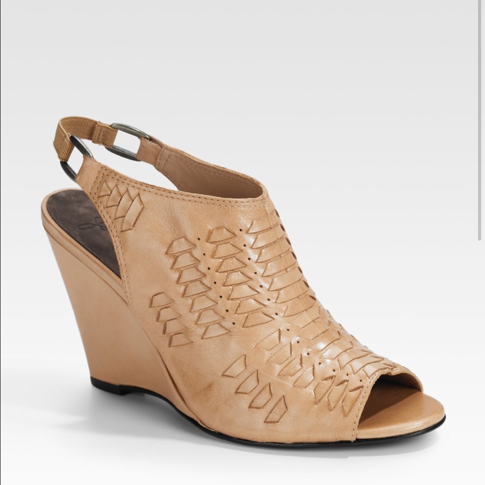 Joie carnival slingback wedge in camel / nude